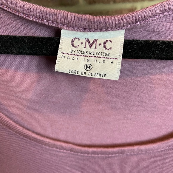 100% Cotton Purple Long Sleeve Asymmetrical Shirt Dress, Size M - Picture 3 of 6